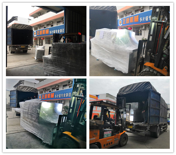 2018年12月發往廣西省梧州岑溪市--ZQ250型雙排鏈原木多片鋸、ZQ100型方木多片鋸、清邊機